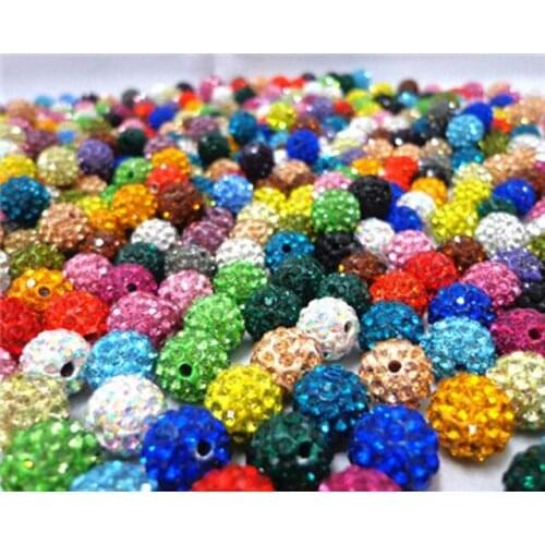 200pcs 10mm 6 Row High Quality Micro Pave CZ Disco Crytstal Paved Bead Ball Beads Spacer For DIY Bracelet Necklace