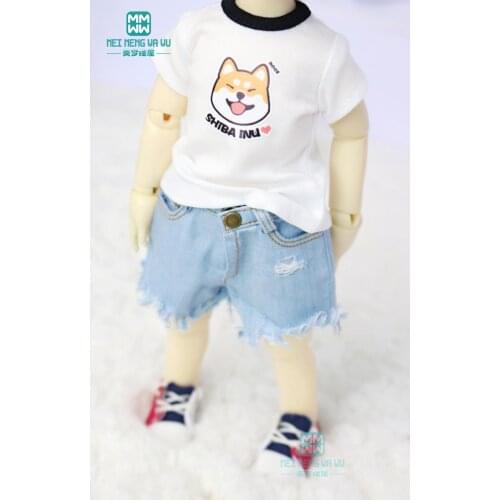 2019 NEW BJD accessories fashion Fashion t-shirt, denim shorts, casual pants for 27cm--30cm 1/6 BJD YOSD doll clothes