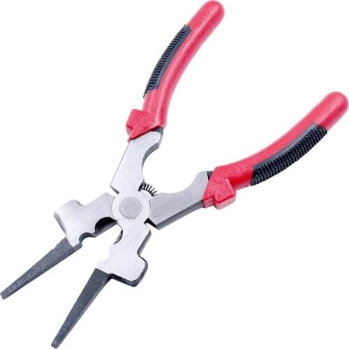 220mm MIG Welding Pliers Spring Loaded Long Nose Pliers Wire Cutting Pliers Nozzle Cleaner With Hammer Function