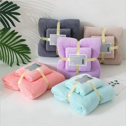 6 Colors Coral Fleece Absorbent Hair Swimming Face Hand Bath Towel Sets Microfibre Towels Bathroom Towels Microfiber Towel Set