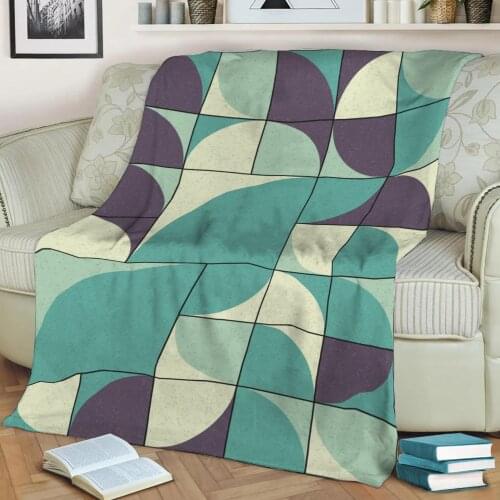 Abstract Geometric Art 710 3D Printed Velvet Plush Throw Fleece Blanket Bedspread Sherpa Blanket Home Decora