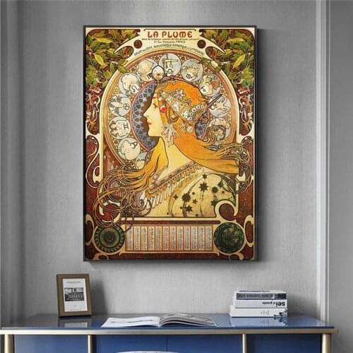 Alphonse Mucha Famous Illustration art Print on Canvas Posters And Prints Classical Art Nouveau Woman Art Pictures Home Decor