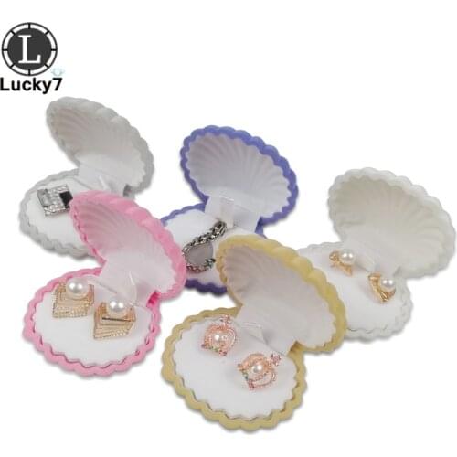 1 Piece Shell Shape Velvet Wedding Engagement Ring Box For Earrings Necklace Bracelet Jewelry Display Gift Box Holder