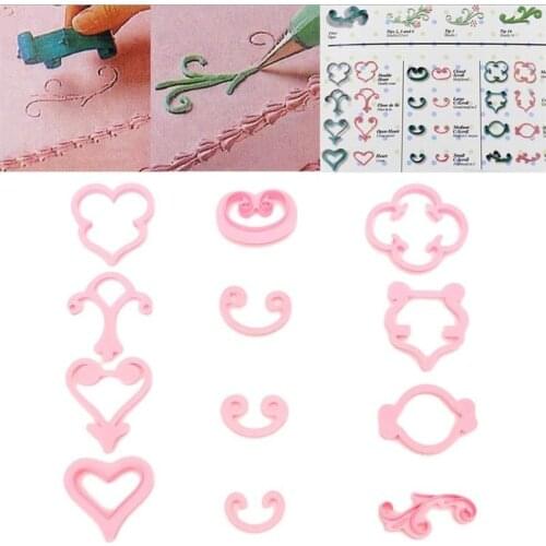Free shipping 12pcs Pink flower modeling mold fondant cake decoration mold biscuits cookie fondant cutter Baking Cake Tools