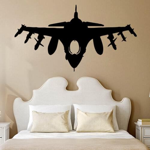 Free Shipping Wall Decals Airplane Aircraft Military Vinyl Decal Sticker Art Home Decor DIY Wall Mural Plane Wall Sticker D-108