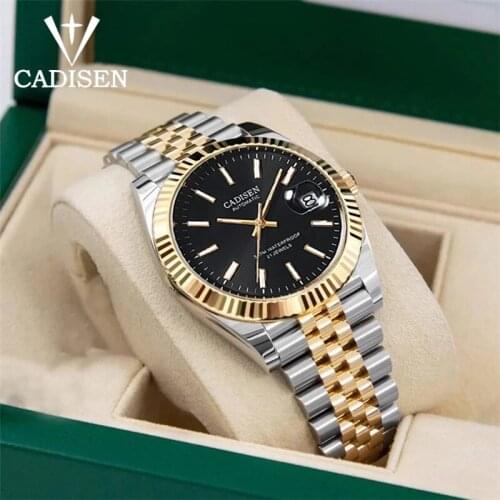 2021 NEW CADISEN Top Brand New Mens Watches Automatic Mechanical Watches NH35A Sapphire Stainless Steel Men Watch reloj hombre