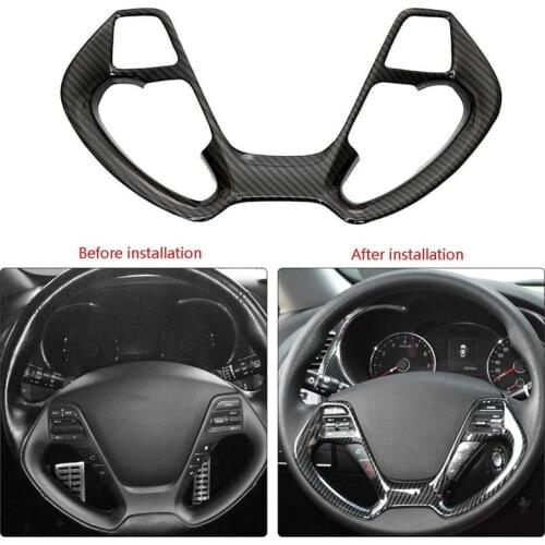 ABS Carbon Fiber Interior Steering Wheel Decoration Cover Trim for Kia Forte K3 2016-2018 Car Styling