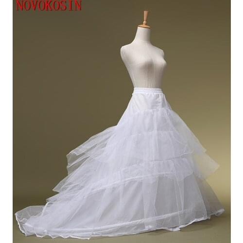 2019 Long Train Bridal Petticoat 4 Layers Puffy Elastic Band Lacing Waist Bride Wedding Dress Accessories
