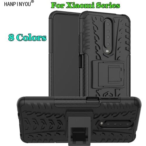 For Xiaomi Redmi Note 8 8A 8T 7A Go 9 10 Poco X2 Pro Lite Dazzle Shockproof Silicone & Dual Armor Back Case Stand Holder Cover