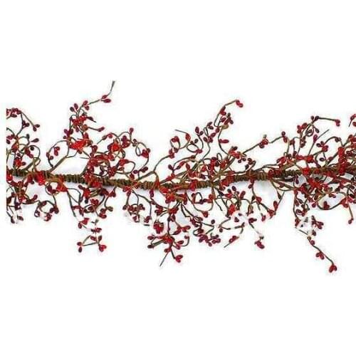 Any color is available) 12 X 4' Primitive Garland Decor Floral RED PIP BERRY GARLAND Swag Vine Wholesale *Free Shipping