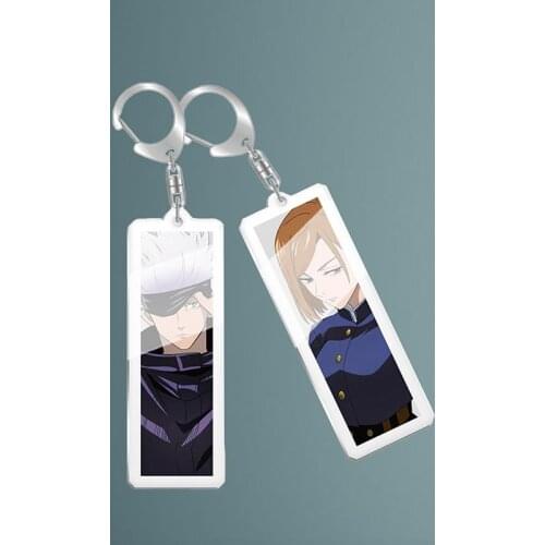 1 Pcs Jujutsu Kaisen Lanyard Keychain Cartoon Figure Satoru Yuji Itadori Streamer Bag Pendant Keyring
