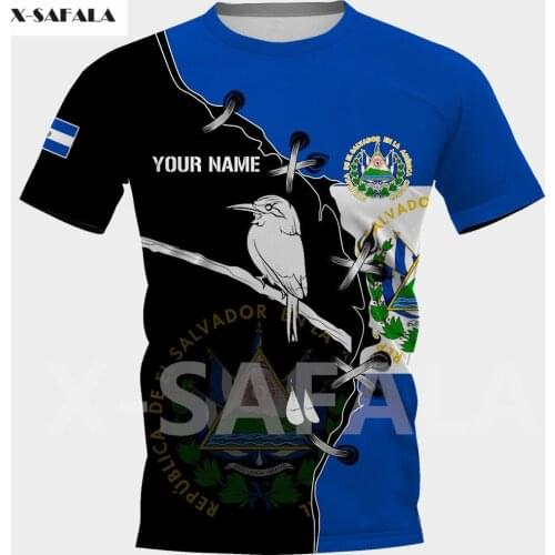 Salvador Scotland Skull Country Emblem Map Flag 3D Fashion All Over Printed Round Neck T Shirt Men Women Harajuku Casual Tee