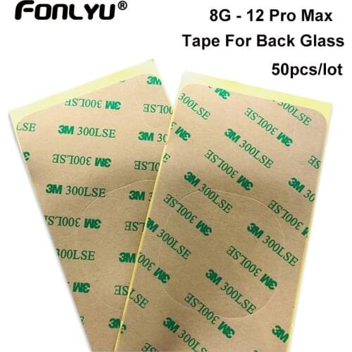 50Pcs/lot 3M Back Glass Cover Adhsive Glue Tape Sticker For iPhone 8 8P X Xs XR 11 Pro Max Rear Housing Battery Door Replacement