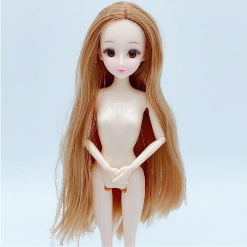 Brown Hair 30 Cm Doll Naked Body 13/20 Joints Body Sen In Random Plastic + Vinyl Dress Up Doll Toys for Baby Girl Princess Doll
