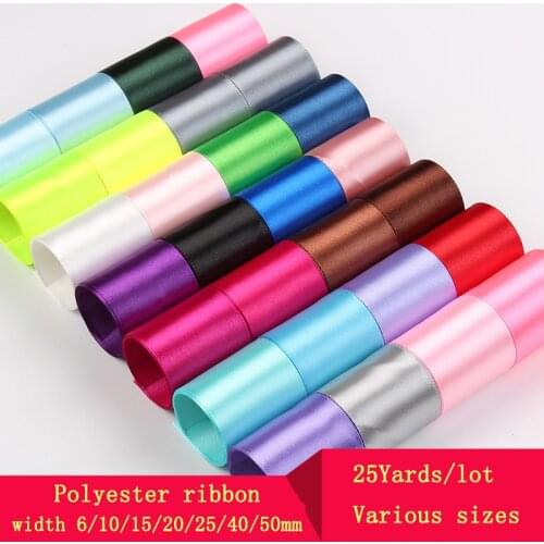 25Yards/roll Satin Ribbon grosgrain ribbons DIY Bow Craft Decor for Gift Wrapping Wedding Party Decoration Scrapbooking Supplies