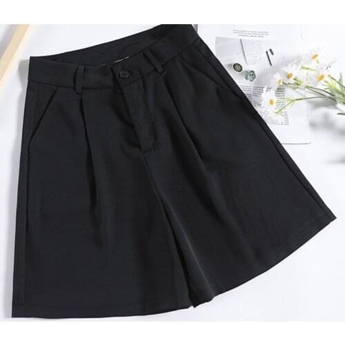 DK27 Summer loose straight high waist mujer shorts