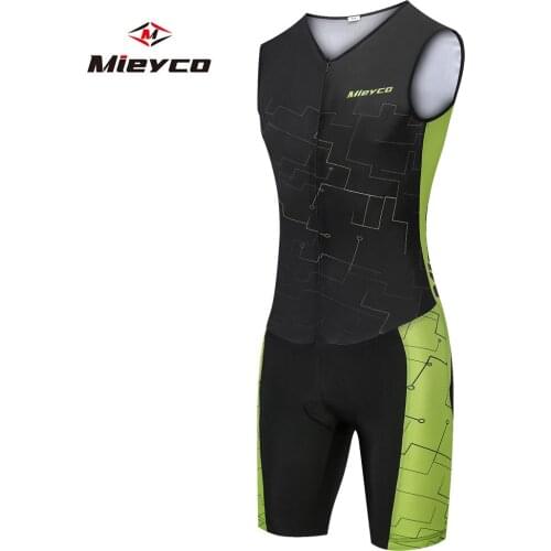 Mieyco Women Triathlon Cycling Jersey Sponge Pad Cycling Skinsuit Summer Quick-dry Sleeveless Running Swimming Cycling Clothing