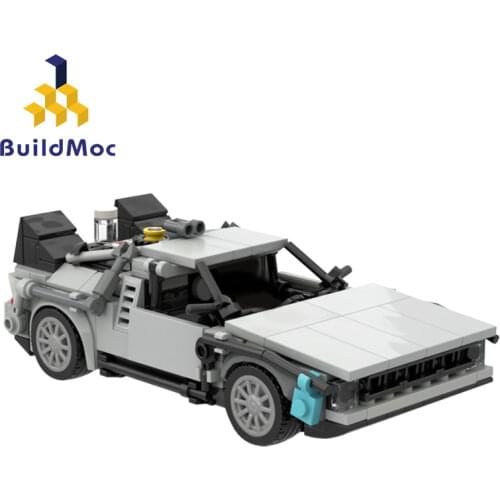 Moc Delorean Back to the Futuress Technial Car Time Machine Movie Race Car Building Blocks Bricks Technical Toy For Children