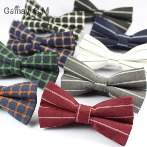 Fashion Mens Bowtie Classic Mens Striped Bow Tie Formal Wear Business Suit Bowknots Ties Male Cotton Skinny Slim Ties Butterfly