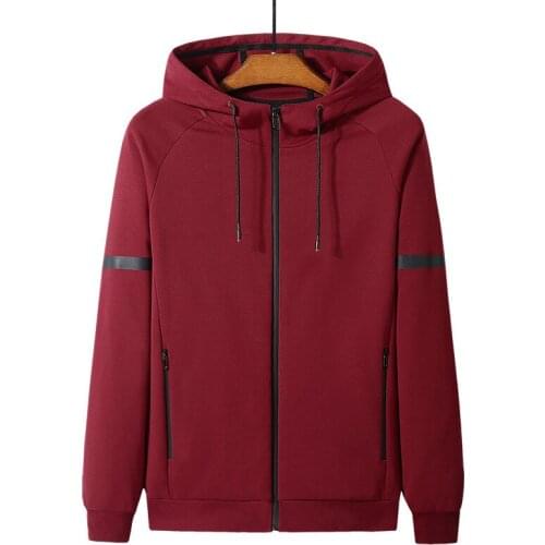 8XL Spring Men Sport Jacket Cotton Zip Up Hoodie Sweatshirt Coat Jogger Running Workout Fitness Casual Jacket Outwear Sportswear