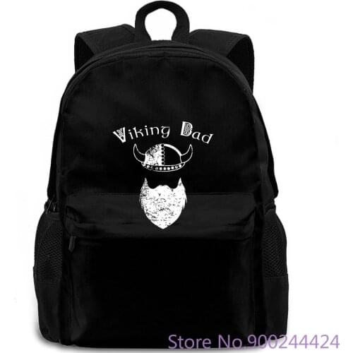 Mens Viking Dad with Beard and Viking Hat Loose for Men Cool Summer Fashion backpack