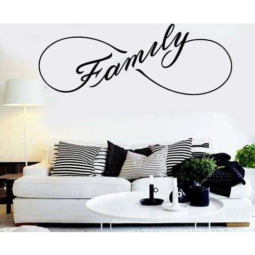 Family Infinity PVC Wall Decal Home Room Decor Stickers Mural for Living Room House Quote Wall Stickers Bedroom Tattoo A493