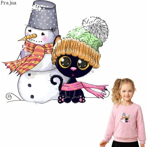 Prajna Christmas Iron On Transfer For Clothes Stripes Iron On Patches Thermo Stickers Heat Transfer Vinyl Cartoon Applique Badge