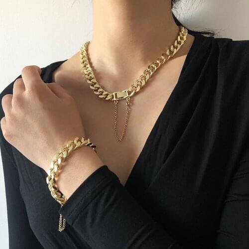 WG Simple Stylish Womens Clavicle Chain Tassel Necklace Temperament Punk Choker Collar Statement Necklace Jewelry