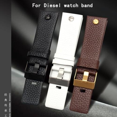 Genuine leather strap Strap 22 24 26 27 28 30mm Litchi grain for diesel watch strap soft comfortable DZ4386 watch bracelet