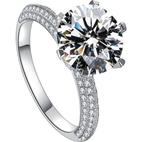 Luxury Exquisite Original Silver Rings Womens Engagement Wedding Elegant Design Party Jewelry Gift Beautiful Cute Romantic Fine