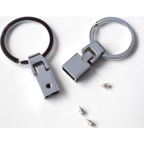 Silver 8mm 10mm Slide Charms Key Chains Alloy Key Rings Handmade Key Head Connector DIY Accessories For Jewelry Making 20PCS