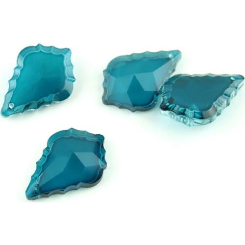 38mm-76mm Zircon Blue Crystal Glass Chandelier Crystal Maple Leaf Crystal Hanging Pendant For Lamp Part