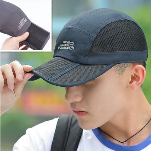 Folding Baseball Cap Mesh Waterproof Quick-dry High-quality Sun Hat Unisex Men Women Outdoor Hiking Sunshade reathable Cap
