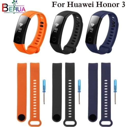 Sports Silicone Strap For Huawei Honor Band 3 smart bracelet Adjustment Band For honor band 3 belt with Repair Tool Replacement