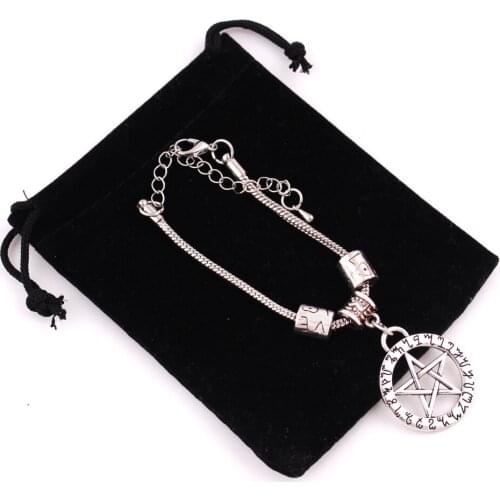 Viking Style Bracelet Pentacle And Special Rune Religious Amulet Women Men Jewelry Bangle Zinc Alloy Material Dropshipping