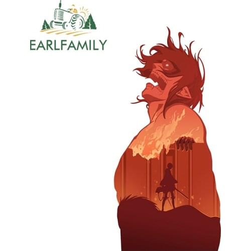 EARLFAMILY 13cm x 6.4cm for Attack On Titan Car Stickers and Decals Waterproof Bumper Window Trunk Vinyl Car Assessoires