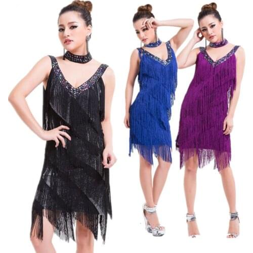 Women Sequins Tassel Latin Dance Clothes DS Evening Stage Costumes Dance Wear Dance Latin Competition Dresses