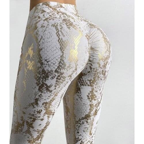 ASHEYWR Women Sports Leggings Fitness High Waist Push Up Jeggings Snakeskin Pattern Workout Running Gym Girl Yoga Leggins