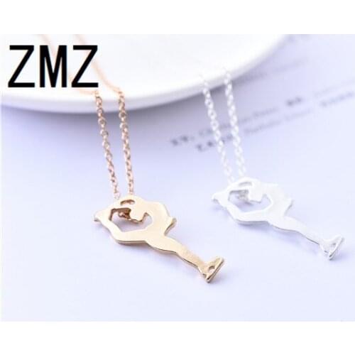 ZMZ 10pcs/lot 2018 Europe/US hot selling figure skater necklace pendant ice skating woman silhouette outdoor sports jewelry