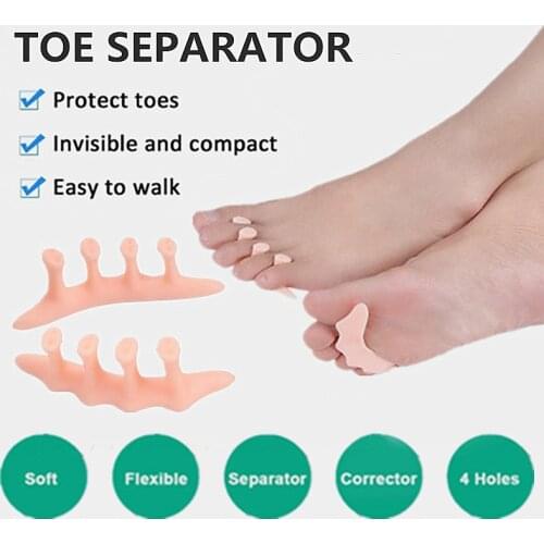 1 Pair Toes Separators Silicone Gel Toe Corrector Orthotics Stretchers Align Correct Pedicure Foot Care Tools