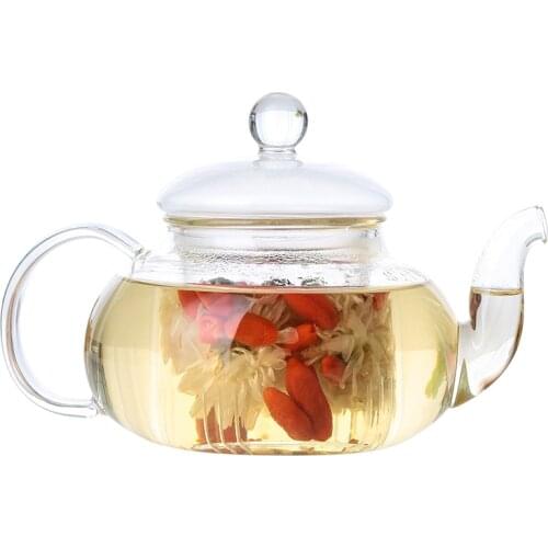 1pc Borosilicate Glass Tea Pot Office Flower TeaPot with Glass filter Directly Heating Kungfu-Tea Kettle