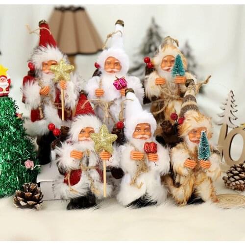 1pc Christmas Decoration Santa Claus Doll Toy kids Gift Window Display Xmas Tree Ornament Supplies New Year Home Decor Navidad