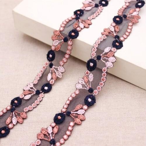 1yard flower embroidery net bottom lace trimmings for clothing DIY sewing clothes accessories ribbon trims