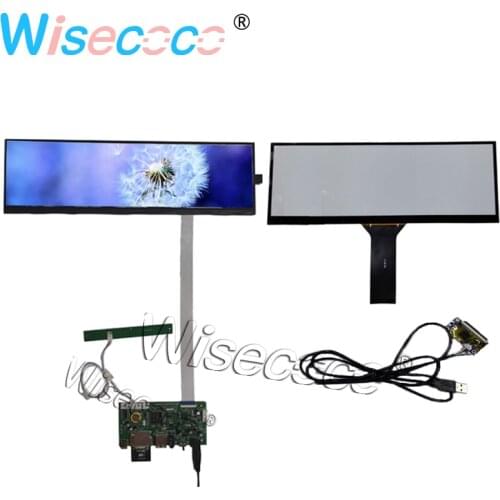 12.6 Inch 1920x515 IPS LCD Stretched Bar Capactoive touch panel Control board SD Card Display Shelf Exhibit Stand