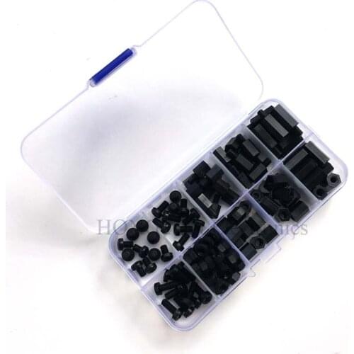 140Pcs/lot M4 F-F/M-F Female Male Hex Nylon Standoff Spacer Column For PCB Motherboard Fixed Plastic Spacing Screws Nuts Set