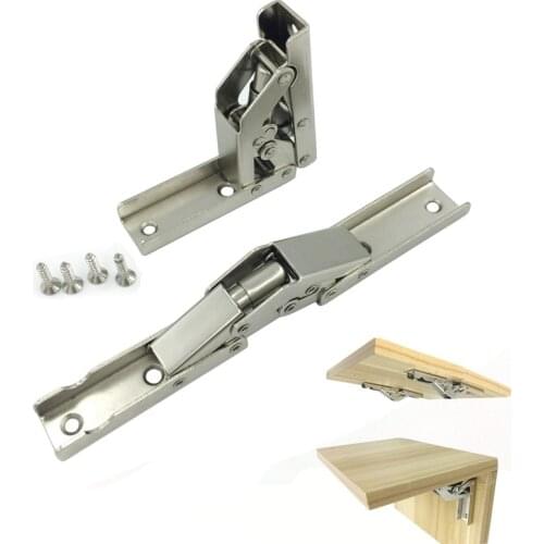 2pcs Cold steel 90 degree folding shelf hinge bracket hidden table holder hinge furniture accessories folding shelves