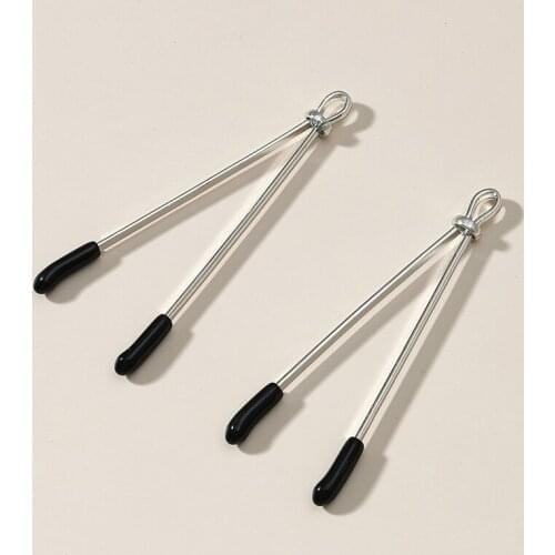 2pcs Metal Nipple Clamps Clips Torture Slave BDSM Breast Bondage Restraint For Women Couple Play Game Sex Toy