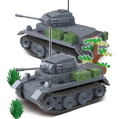 503pcs Luchs Panzer II Tank Building Blocks Military Tanks Bricks Set With 3 Soldiers & Weapons Kids Model Toys Children Gifts