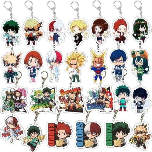 My Hero Academia Character Keychain Cosplay Acrylic Key Chain Pendant Keyring Prop