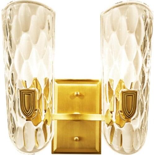 Antique Brass Globe Pin-Up Wall Lamp Modern Luxury Gold LED Light Fixtures Living Room Clear Glass Lights Free Shipping